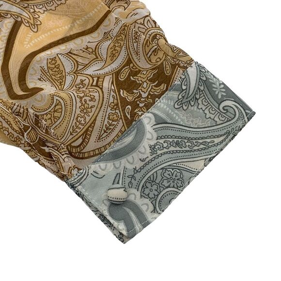 Laundry by Shelli Segal Paisley Print Belted Dress Boho Chic Long Sleeve Size 6 - Picture 10 of 12